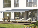 2.5m x 2m Garden Patio Manual Awning Canopy Sun Shade Shelter Retractable with Winding Handle Grey T3398P317561