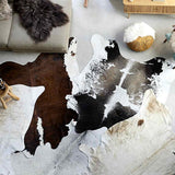 Real Cowhide Rug Black and White 180x220 cm 376702