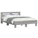 Bed Frame Grey Sonoma Engineered wood, Plywood 135x190 cm Double 3207572