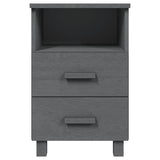 Bedside Cabinet HAMAR Dark Grey 40x35x62 cm Solid Wood Pine 340414