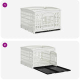 4 Panel Dog Playpen 177.5 x 154.5 x 112 cm Plastic White 42027221