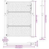 Garden Gate Black 100x125 cm Steel Cross Design 4101000