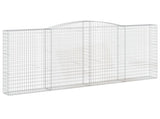 Arched Gabion Baskets 7 pcs 400x30x180/200 cm Galvanised Iron 3146923
