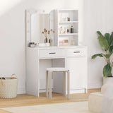 Dressing Table Set with Drawer 2 pcs White Engineered Wood 3334272