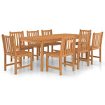 ZNTS 9 Piece Garden Dining Set Solid Teak Wood 3059946