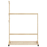 Clothes Rack with Hooks and Wheels 100x35x157 cm Bamboo 4008915