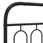 Metal Bed Frame without Mattress with Headboard Black 135x190cm 377116