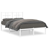 Metal Bed Frame without Mattress with Headboard White 120x190cm 355607