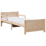 Bed Frame with Mattress Brown 80 x 200 cm Solid Pine Wood 3385949