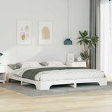 Bed Frame White 180 x 220 cm Solid Pine Wood 872927