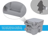 20L Portable Travel Mobile Toilet Outdoor Camping Handle WC with 2 Detachable Tanks & Push-button T3398P348596