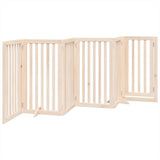 Dog Gate with Door Foldable 6 Panels 300 cm Poplar Wood 352239