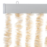 Fly Curtain Beige and White 100x200 cm Chenille 377343