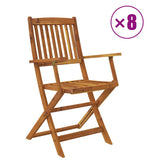 Dining Set Natural Wood Solid Acacia Wood Medium Foldable 3060198