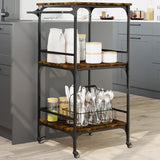 Kitchen Trolley Smoked Oak 60.5x50x105 cm Engineered Wood 842338