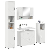 Bathroom Furniture Set 4 pcs White Engineered Wood and Metal 3393043