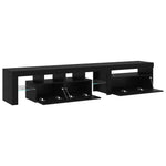 TV Cabinets 2 pcs with LED Lights Black Oak Engineered Wood 3332503