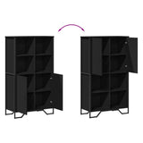 Highboard Black 79.5x35.5x137.5 cm Engineered wood 3295307