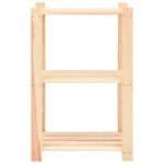 3-Tier Storage Racks 3 pcs 60x38x90 cm Solid Pinewood 150 kg 3051122