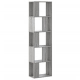 Bookcase 5-Tier Grey Sonoma 45x23.5x162.5 cm Engineered Wood 852785