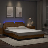 Bed Frame with LED without Mattress "Zadar" Cappuccino 160x200 cm 3214121