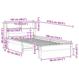 Bookcase Bed without Mattress 90x190 cm Single Solid Wood Pine 855732