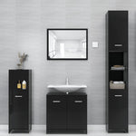 ZNTS 3 Piece Bathroom Furniture Set Black Engineered Wood 3056908
