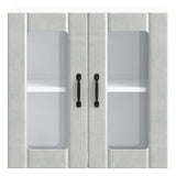 Kitchen Wall Cabinet with Glass Door Lucca Concrete Grey Engineered Wood 853911