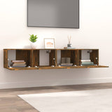 TV Cabinets 2 pcs Smoked Oak 80x30x30 cm Engineered Wood 820463