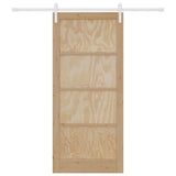 Sliding Door Brown 93 x 211 cm Solid Pine Wood 3333264