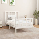 Bed Frame without Mattress White Solid Wood Pine 90x200 cm 3188152