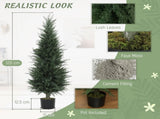 Set of 2 Decorative Artificial Plant, 120 cm Cypress Tree with 638 Leaves in Pot, UV-Resistant T3398P343002