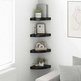 Floating Corner Shelves 4 pcs High Gloss Black 25x25x3.8 cm MDF 323891