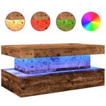 ZNTS Coffee Table with LED Lights Old Wood 90x50x40 cm 857714