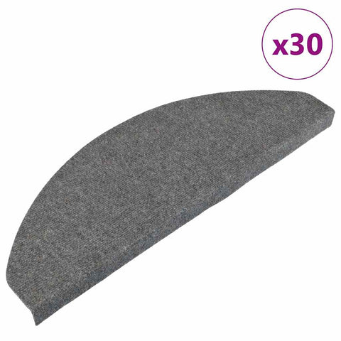 ZNTS Stair Mats Self-adhesive 30 pcs Grey 65x22.5x3.5 cm 3365912