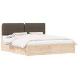 Bed Frame with Upholstered Headboard Taupe 180 x 200 cm 3398182