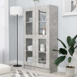 Vitrine Cabinet Concrete Grey 82.5x30.5x150 cm Engineered Wood 802763