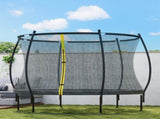 8ft Outdoor Trampoline with Enclosure Net, Spring Cover, Black T3398P425033