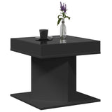 ZNTS Coffee Table with LED Black 50x50x45 cm Engineered Wood 847561