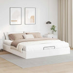 Ottoman Bed Frame without Mattress White Super King Faux Leather 3310832