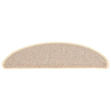 Stair Mats 15 pcs 65x21x4 cm White and Brown Half Round Large 149860