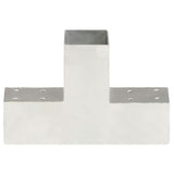Post Connectors 4 pcs T Shape Galvanised Metal 71x71 mm 145456
