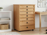 Rolling Cabinet with Drawers CORONA Honey Brown 42040537