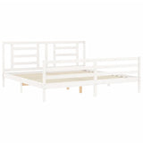 Bed Frame without Mattress White Super King Size Solid Wood 3194717