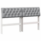 Upholstered Headboard Light Grey 135 cm Solid Pine Wood 879183