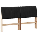 Upholstered Headboard Black 160 cm Solid Pine Wood 879386