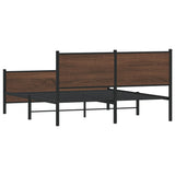 Metal Bed Frame without Mattress Brown Oak 160x200 cm 3301372
