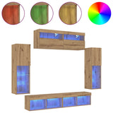TV Wall Cabinet Set 6 pcs Artisan oak 30.5 x 30 x 102 cm 3334381