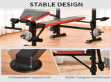 Adjustable Weight Bench with Leg Extension, Barbell Rack, Preacher Curl Pad, Butterfly, T3398P349196