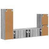 TV Cabinet Set Wall-mounted 4 pcs Grey Sonoma Engineered Wood 3409030